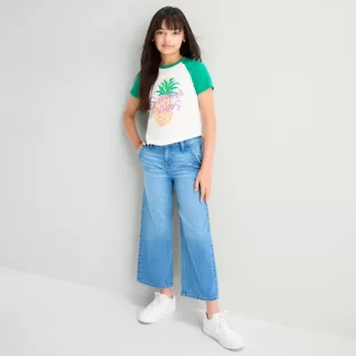 Thereabouts Little & Big Kid Girls Adjustable Waist Cropped Jean