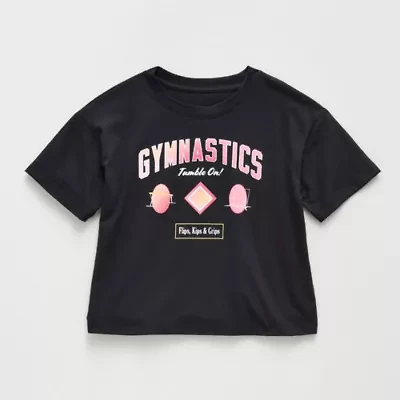 Xersion Little & Big Kid Girls Crew Neck Short Sleeve Relaxed Fit Graphic T-Shirt