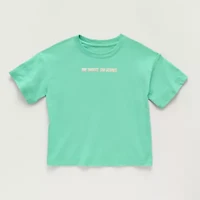 Xersion Little & Big Kid Girls Crew Neck Short Sleeve Relaxed Fit Graphic T-Shirt