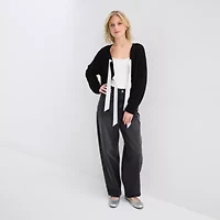 Forever 21 Juniors Womens Split Tie Neck Long Sleeve Pullover Sweater