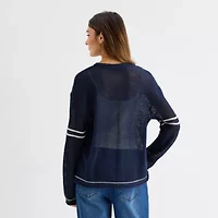 Forever 21 Juniors Womens V Neck Long Sleeve Pullover Sweater