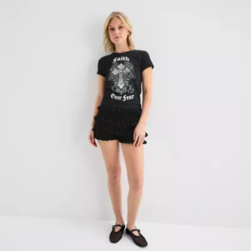 Forever 21 Womens Juniors Short Sleeve Graphic T-Shirt