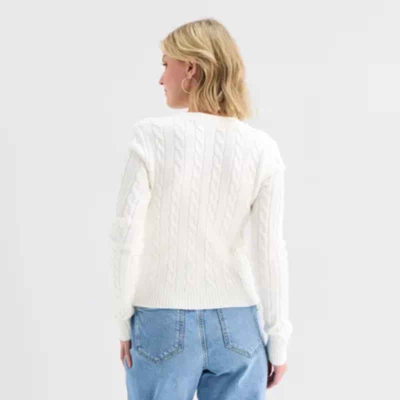 Forever 21 Womens V Neck Long Sleeve Button Juniors Cardigan