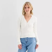 Forever 21 Womens V Neck Long Sleeve Button Juniors Cardigan