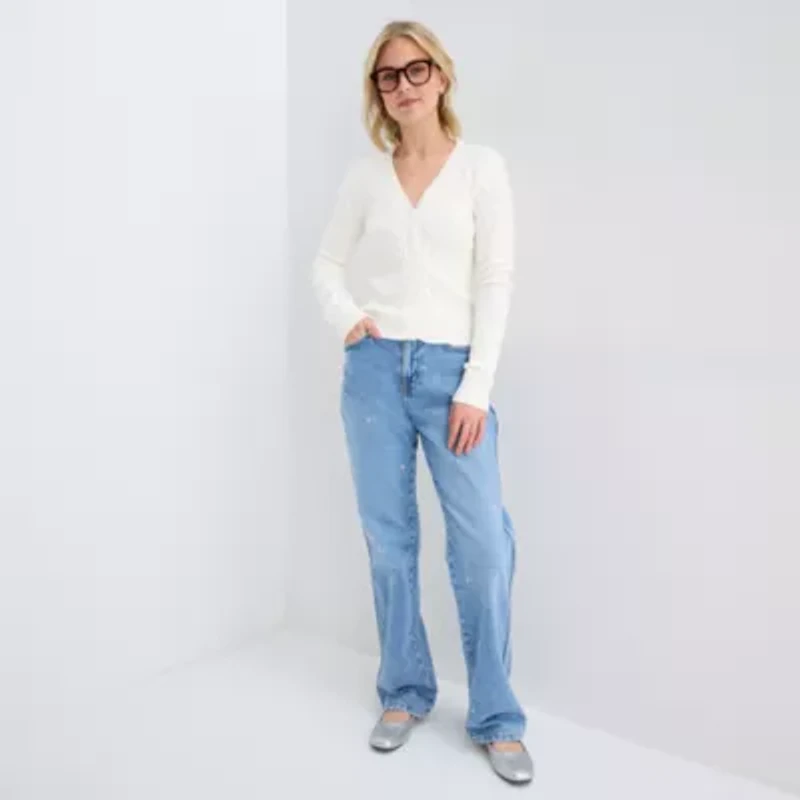 Forever 21 Womens V Neck Long Sleeve Button Juniors Cardigan