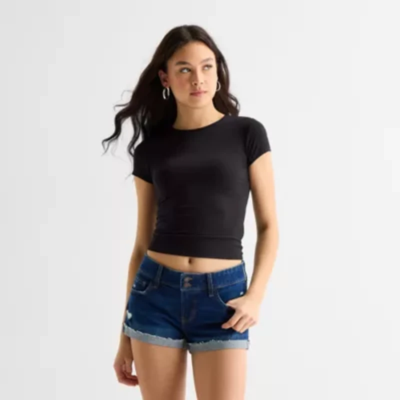 Arizona Womens Juniors Round Neck Short Sleeve T-Shirt