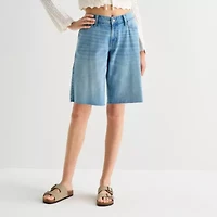 Arizona Womens Low Rise Juniors Denim Short