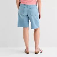 Arizona Womens Low Rise Juniors Plus Denim Short