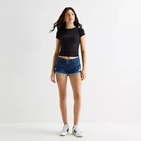 Arizona Womens Low Rise Juniors Denim Short
