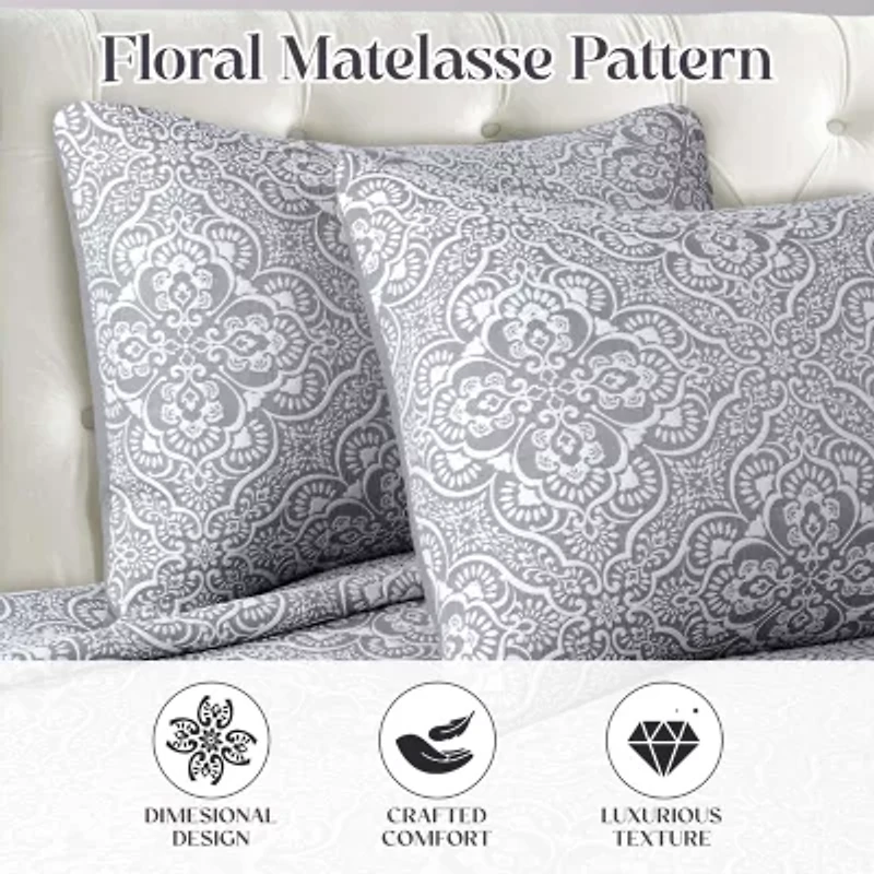 SUPERIOR® Enzy Floral Matelasse Textured Woven Bedspread