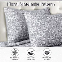 SUPERIOR® Enzy Floral Matelasse Textured Woven Bedspread