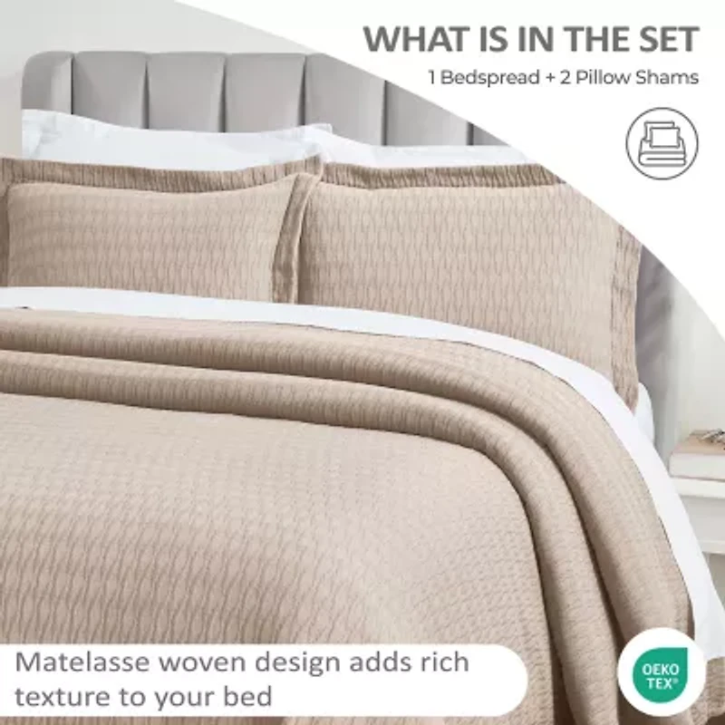 SUPERIOR® Calvert Cotton Lattice Geometric Jacquard Bedspread