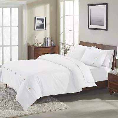SUPERIOR® Gina Organic Percale Crisp Breathable Reversible Duvet Cover