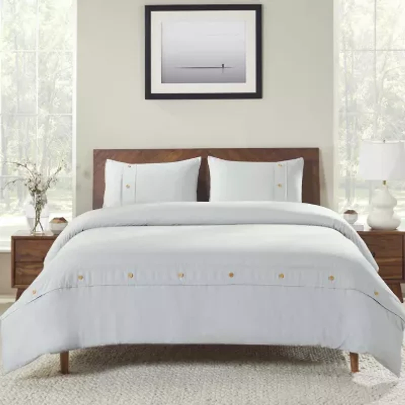SUPERIOR® Gina Organic Percale Crisp Breathable Reversible Duvet Cover