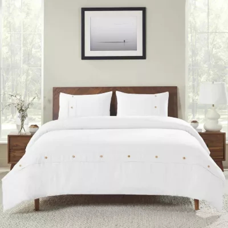 SUPERIOR® Gina Organic Percale Crisp Breathable Reversible Duvet Cover