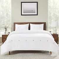 SUPERIOR® Gina Organic Percale Crisp Breathable Reversible Duvet Cover