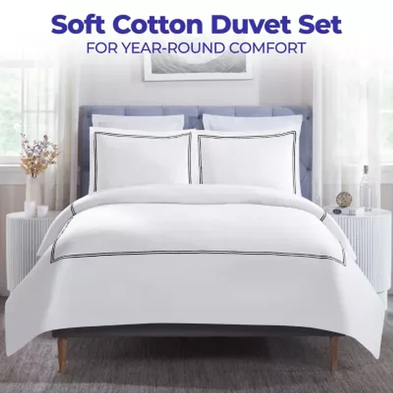 SUPERIOR® Fieldstone Cotton Embroidered Texture Duvet Cover