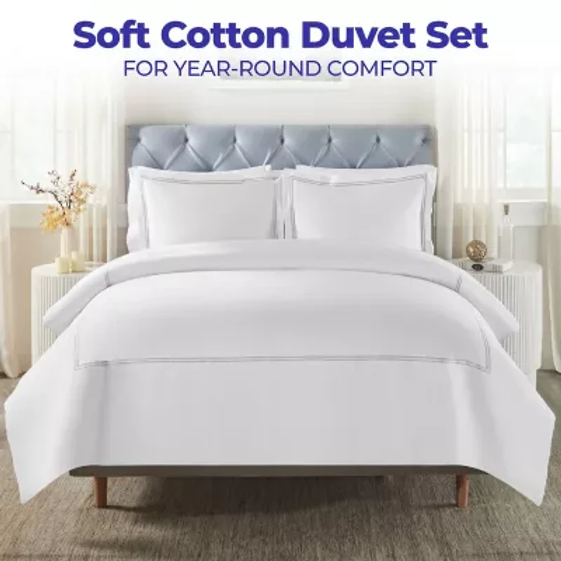 SUPERIOR® Fieldstone Cotton Embroidered Texture Duvet Cover