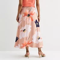 Liz Claiborne Womens Mid Rise Midi Full Skirt