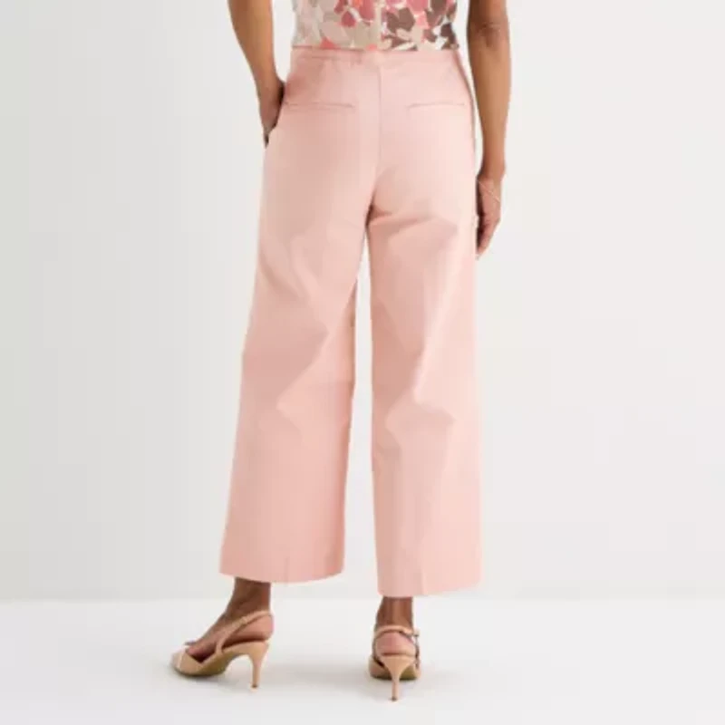 Liz Claiborne Womens Wide Leg Mid Rise Trouser
