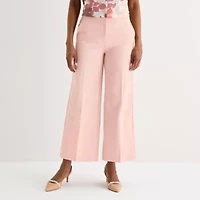 Liz Claiborne Womens Wide Leg Mid Rise Trouser