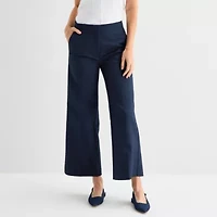 Liz Claiborne Womens Wide Leg Mid Rise Trouser