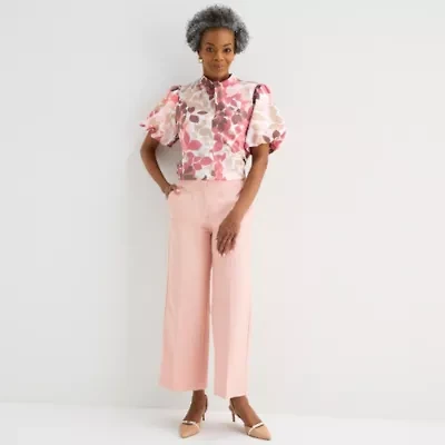 Liz Claiborne Womens Wide Leg Mid Rise Trouser