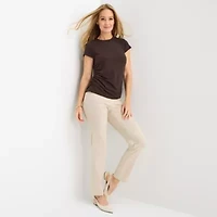 Liz Claiborne Ruched Womens Crew Neck Short Sleeve Blouse