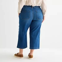 St. John's Bay Womens Plus High Rise Wide Leg Jean