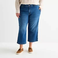 St. John's Bay Womens Plus High Rise Wide Leg Jean