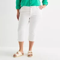 St. John's Bay Womens Plus Mid Rise Capri Jean