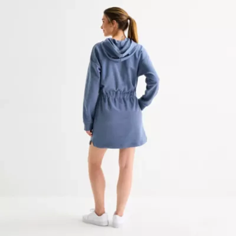 Xersion Womens French Terry Long Sleeve Sweatshirt Dress