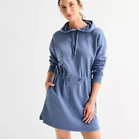 Xersion Womens French Terry Long Sleeve Sweatshirt Dress