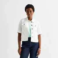 St. John's Bay Womens Denim Lightweight Jacket