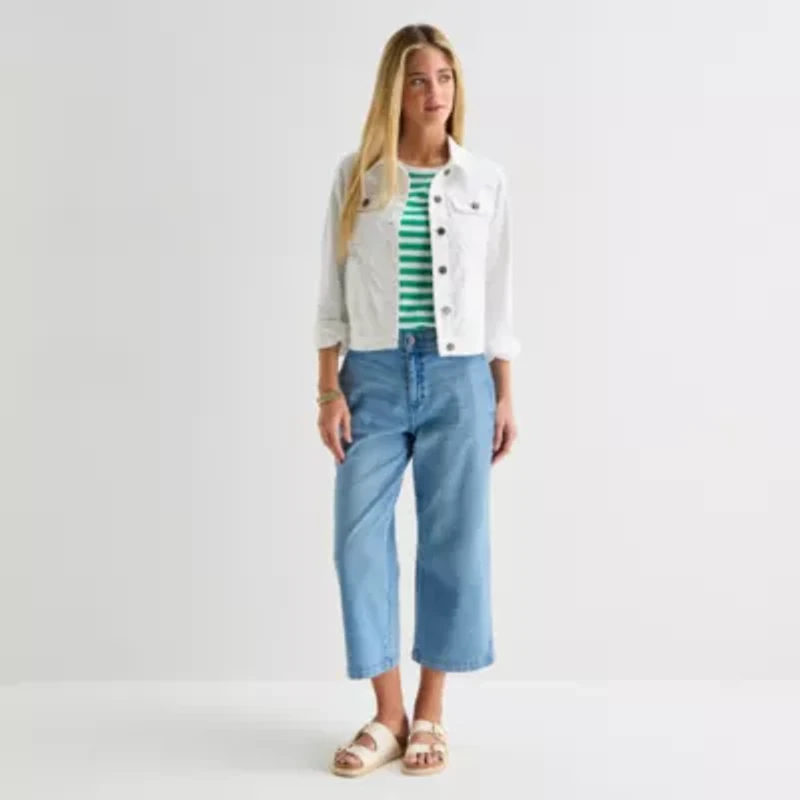 St. John's Bay Womens Denim Lightweight Jacket