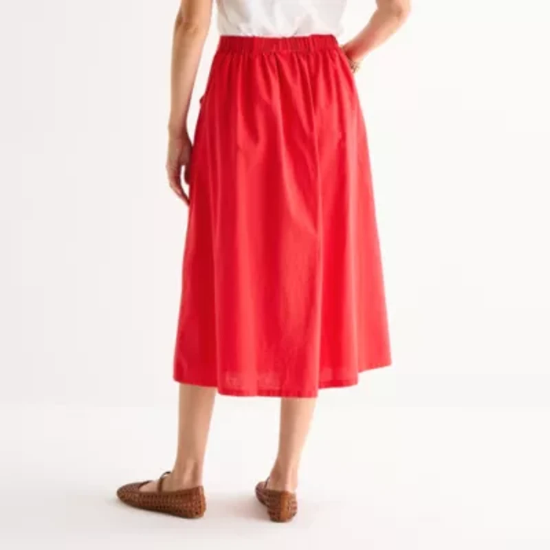 St. John's Bay Womens Midi A-Line Skirt