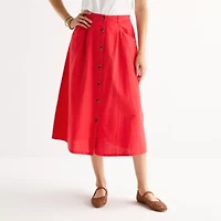 St. John's Bay Womens Midi A-Line Skirt