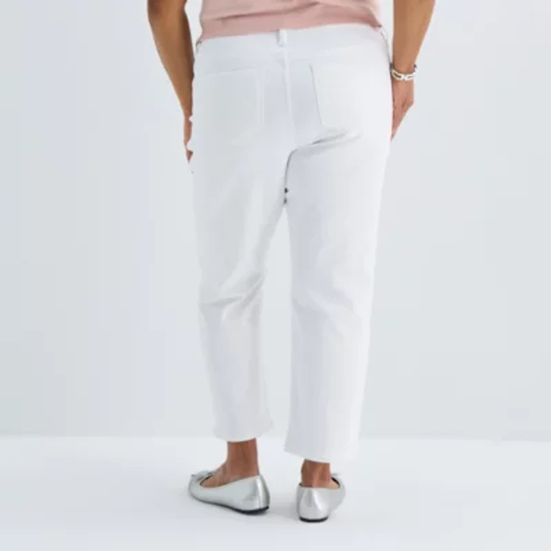 Liz Claiborne Womens Plus Ankle Mid Rise Pant