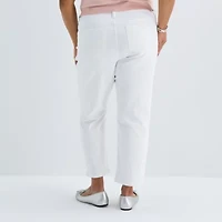 Liz Claiborne Womens Plus Ankle Mid Rise Pant