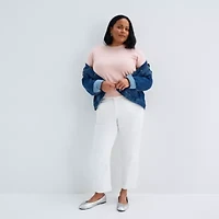 Liz Claiborne Womens Plus Ankle Mid Rise Pant