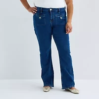 Liz Claiborne Womens Plus Mid Rise Bootcut Jean