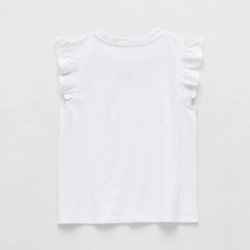 Thereabouts Little & Big Kid Girls Crew Neck Short Sleeve Embroidered T-Shirt