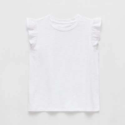 Thereabouts Little & Big Kid Girls Crew Neck Short Sleeve Embroidered T-Shirt