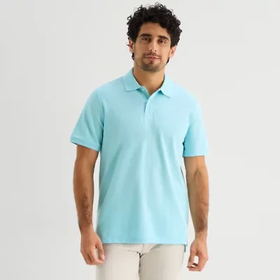 St. John's Bay Premium Stretch Mens Classic Fit Short Sleeve Polo Shirt