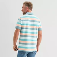 St. John's Bay Essential Striped Oxford Mens Classic Fit Short Sleeve Polo Shirt