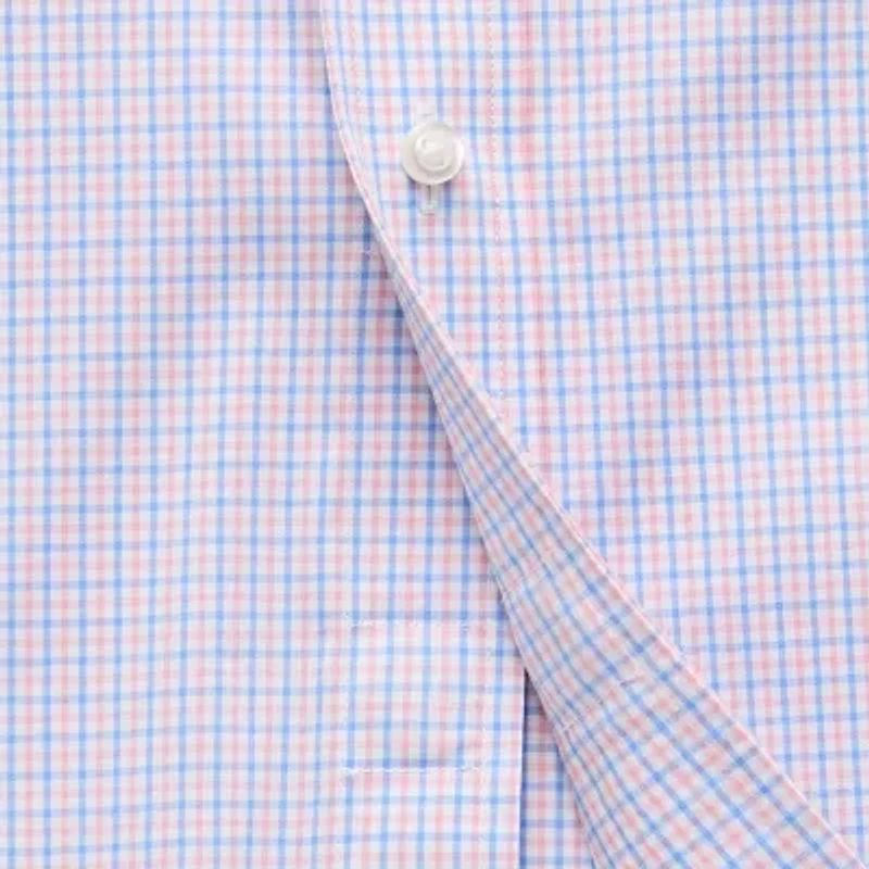 Stafford Mens Regular Fit Easy-on + Easy-off Sensory Friendly Adaptive Stretch Fabric Wrinkle Free Long Sleeve Dress Shirt