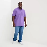 St. John's Bay Premium Stretch Big and Tall Mens Classic Fit Short Sleeve Polo Shirt