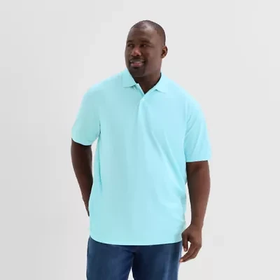 St. John's Bay Premium Stretch Big and Tall Mens Classic Fit Short Sleeve Polo Shirt