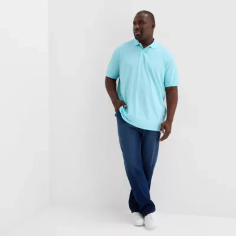 St. John's Bay Premium Stretch Big and Tall Mens Classic Fit Short Sleeve Polo Shirt