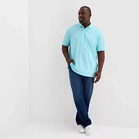 St. John's Bay Premium Stretch Big and Tall Mens Classic Fit Short Sleeve Polo Shirt